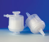 Fluorodyne® II DFL membrane in Mini Kleenpak™ capsules with ¼ to ½ inch hosebarb connections, pre-sterilized by gamma irradiation (box of 3) product photo