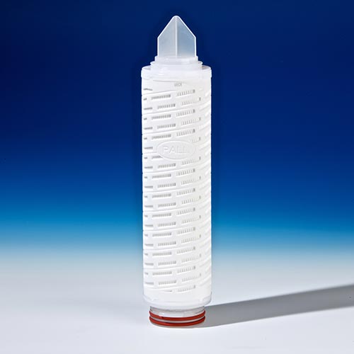 Emflon® PFA membrane filter cartridge, 0.2 µm bioburden reduction, 20-inch length, double-o-ring (silicone) with bayonet lock and fin end product photo