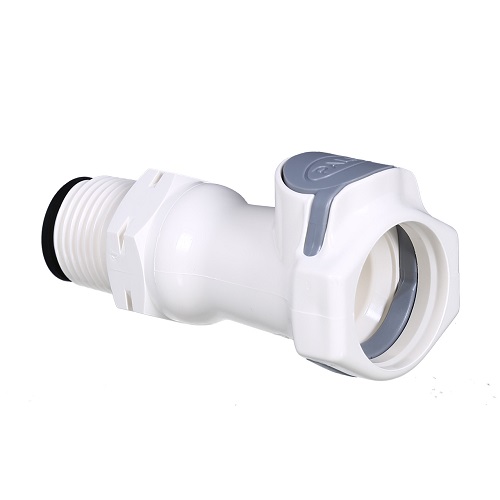 Quick Connect Shower Adaptor - 1/2 in. male thread (Gray), with valve, with restrictor product photo