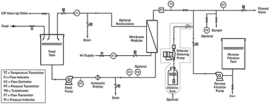 Process Flow Diagram for the Pall Aria AP-Series Water Treatment System